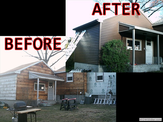 Before and after siding